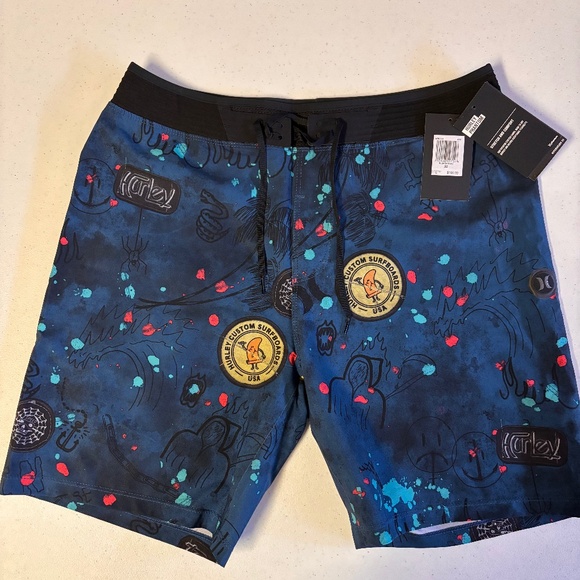 New mens $100 Hurley Bleach Daze Phantom board shorts size 31. - Picture 1 of 5
